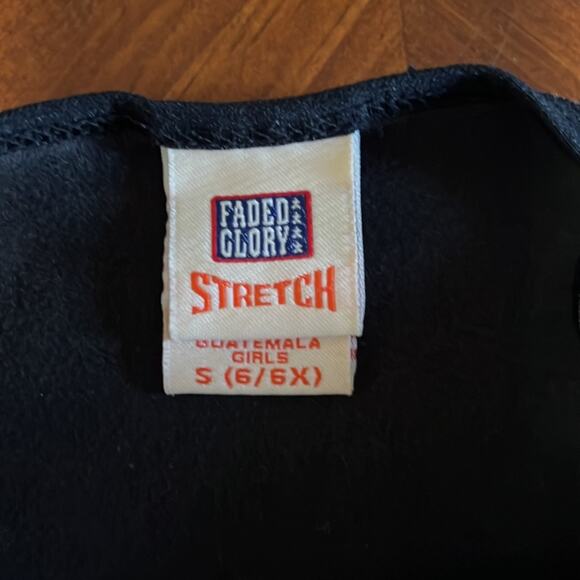 Faded Glory Girls S 6/6X Black Camisole Tank Top with Silver Embroidery Y2K - Picture 3 of 7